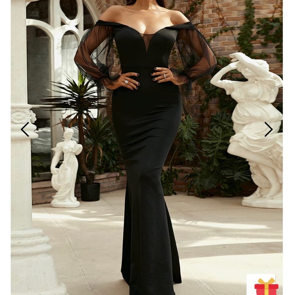 Black mermaid formal gown